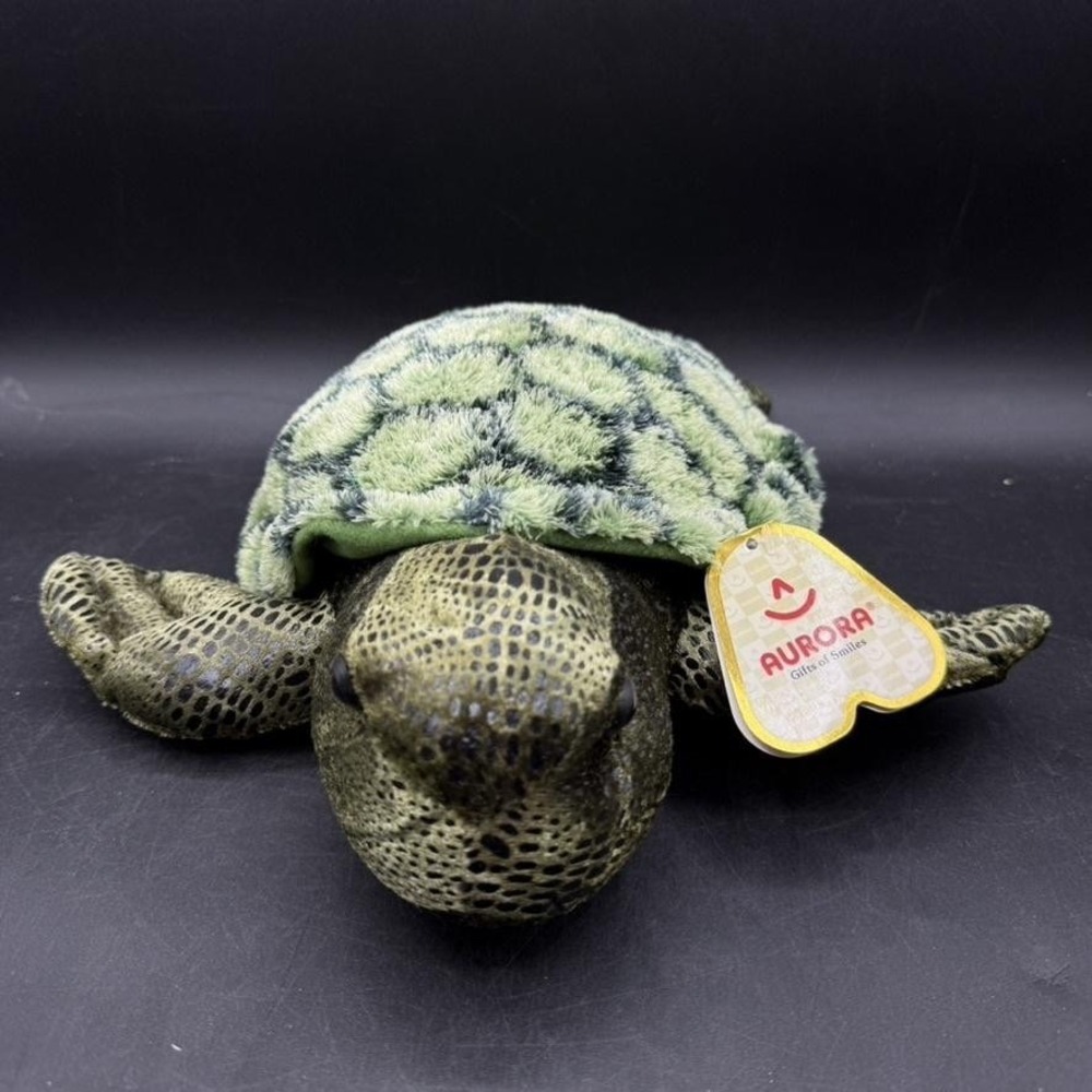 Aurora Sea Turtle Plush Stuffed Animal Kids Small Soft Fuzzy Shell Wildlife